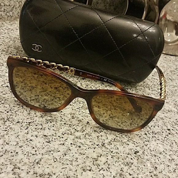 💜 AUTH CHANEL Cat Eye Polarized Chain Detailed - Picture 7 of 8